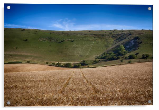 The Long Man Of Wilmington Acrylic by Phil Clements