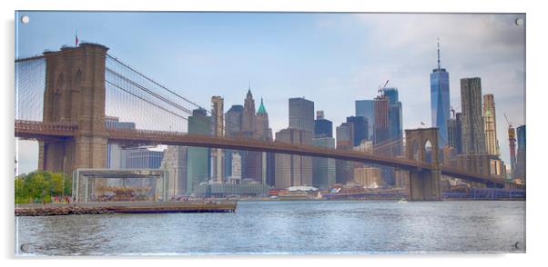 Brooklyn Bridge & Manhattan Acrylic by Phil Clements