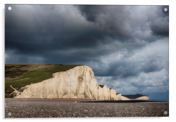 Seven Sisters, Cuckmere Haven Acrylic by Phil Clements
