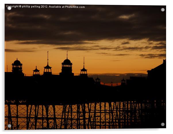 Silhouette pier  Sunrise Acrylic by camera man