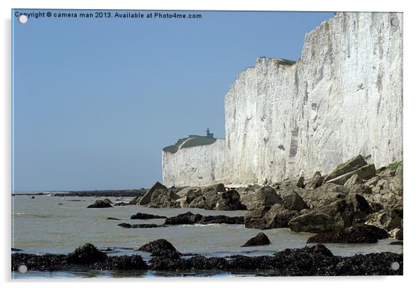 Chalk Cliff Lighthouse Acrylic by camera man