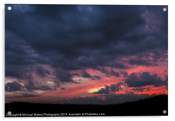 Angry Sunset Acrylic by Michael Waters Photography