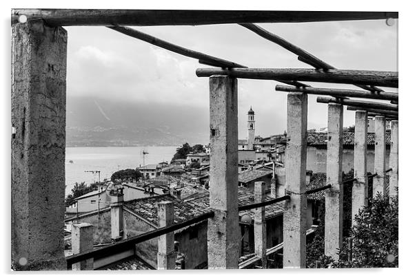 The rooftops of Limone sul Garda Acrylic by Julian Bowdidge