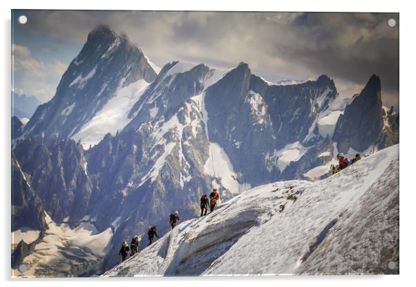 Climbers on the edge Acrylic by Julian Bowdidge