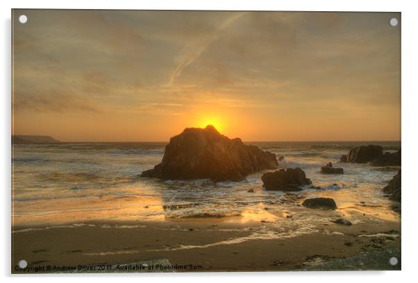 Cornish Sun Rise Acrylic by Andrew Driver