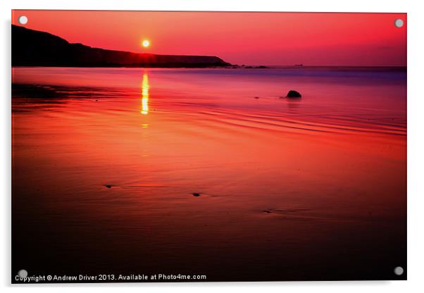 Beach Sunrise II Acrylic by Andrew Driver