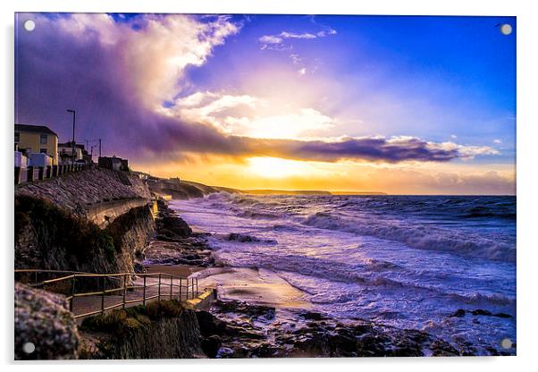 Porthleven seafront Acrylic by Andrew Driver