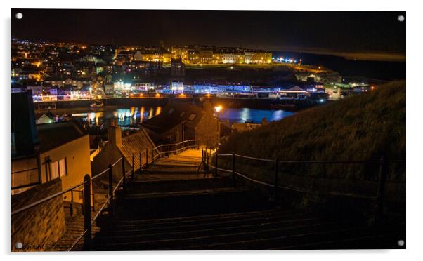 The Abbey Steps at Whitby, North Yorkshire, UK Acrylic by Alan Kirkby