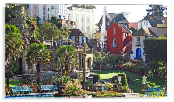 Crazy Village Of Portmeirion. Acrylic by malcolm fish