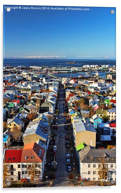 Reykjavik Cityscape Acrylic by Jasna Buncic