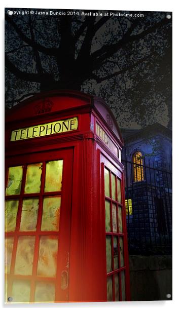 London Tardis Acrylic by Jasna Buncic