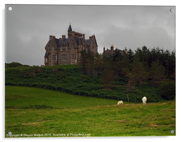 Glengorm Castle Acrylic by Steven Watson