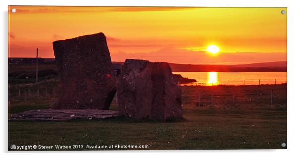 Stenness Sunset 2 Acrylic by Steven Watson