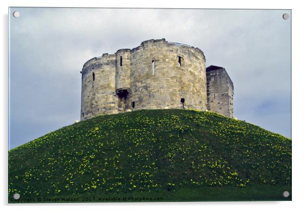 Clifford's Tower Acrylic by Steven Watson