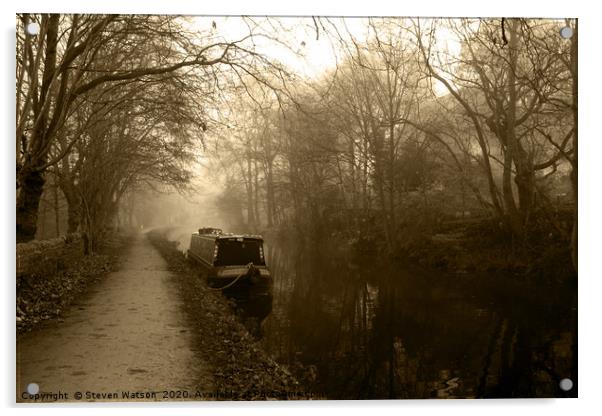 Canal (Sepia) Acrylic by Steven Watson