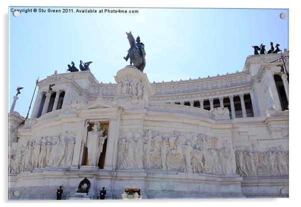 Altare Della Patria Acrylic by Stu Green