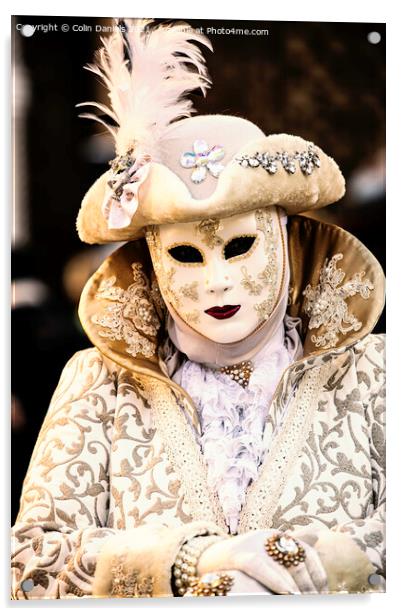 Venetian Masquerade Costume  Acrylic by Colin Daniels