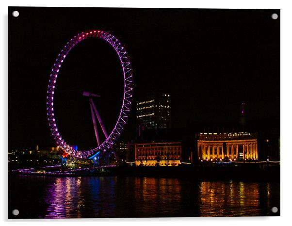 LONDON EYE BY NIGHT Acrylic by radoslav rundic