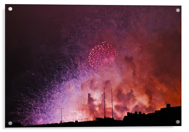 LONDON FIREWORKS NEW YEARS EVE Acrylic by radoslav rundic