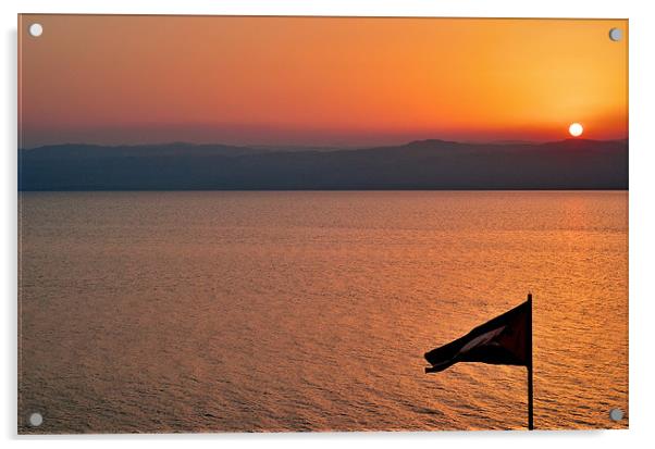 Dead Sea sunset Acrylic by radoslav rundic
