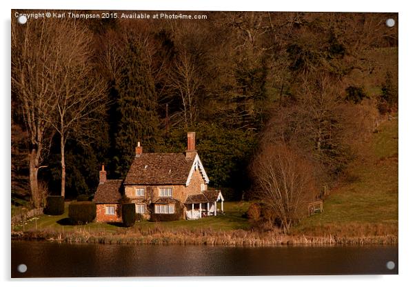 Bowood Estate Cottage Acrylic by Karl Thompson