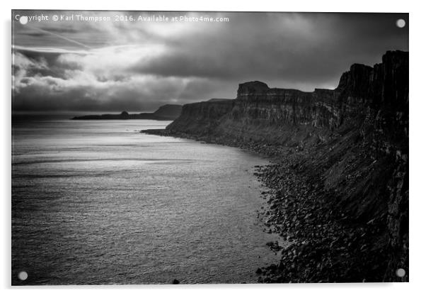 Cliff Seascape on Skye Acrylic by Karl Thompson