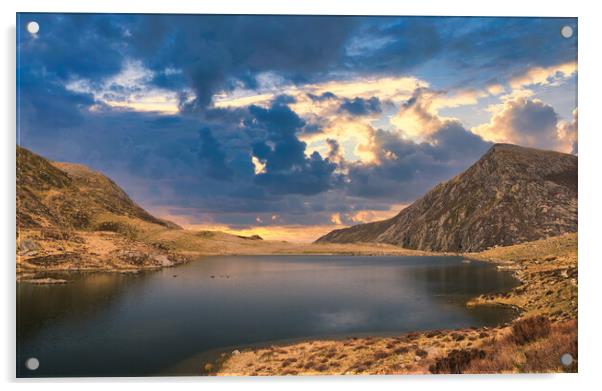 Llyn idwal lake 2 Acrylic by David Martin