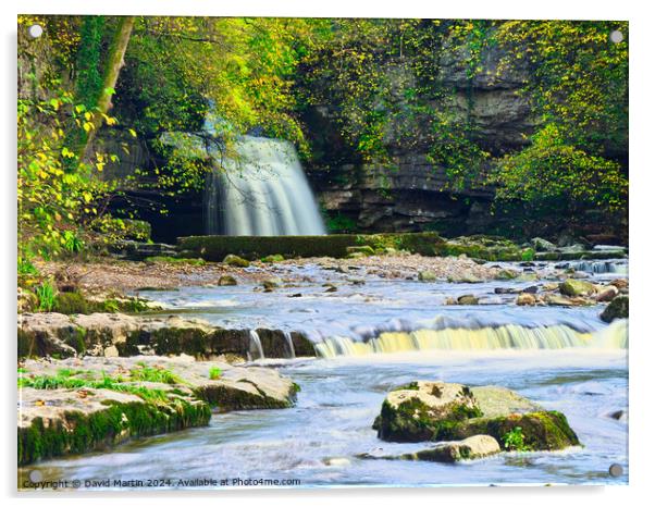 Bishopdale waterfall 6 Acrylic by David Martin