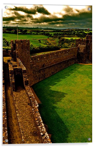 Pembroke Castle, Wales Acrylic by David Martin