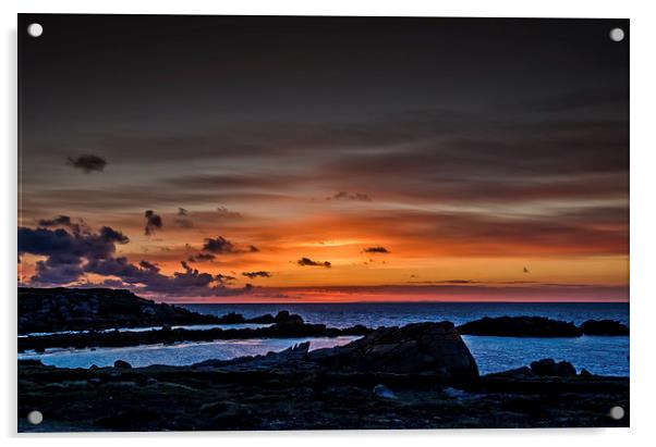 Scilly Isle Sunset Acrylic by David Martin