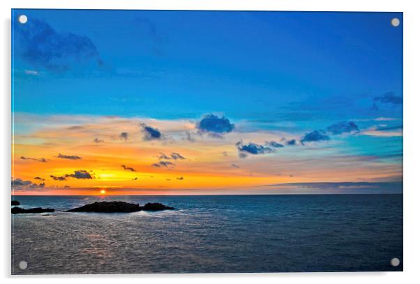 Scilly Isle Sunrise Acrylic by David Martin