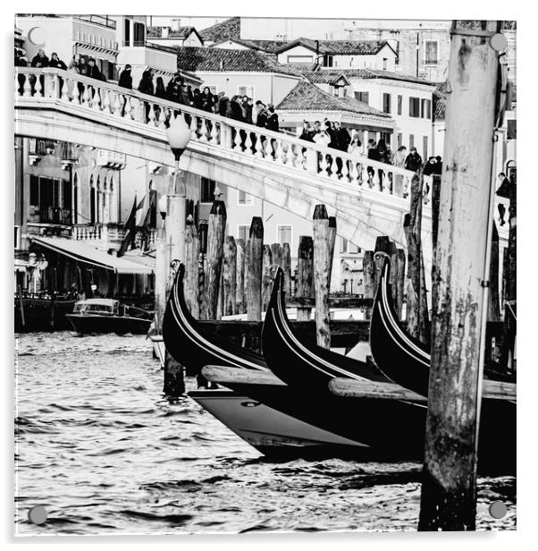 Venice Rialto Bridge Acrylic by David Martin