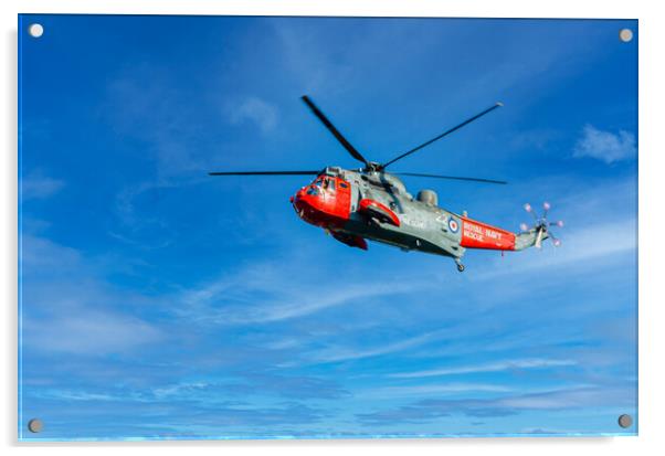 Royal Navy Rescue Helicopter Acrylic by David Martin