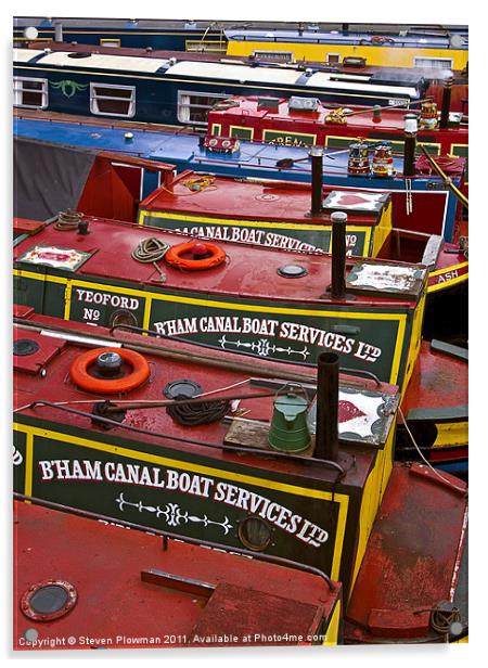 Colourful Boats Acrylic by Steven Plowman