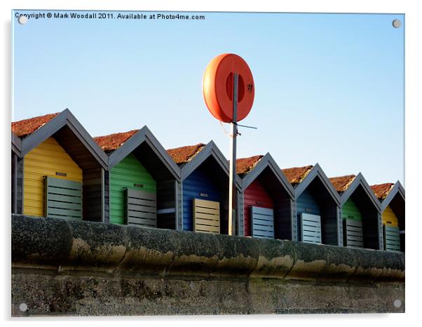 Blyth Beach Huts Northumberland Acrylic by Mark Woodall