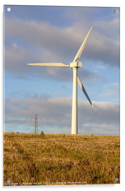 A modern zero emmissions wind turbine located on the road from N Acrylic by Michael Harper