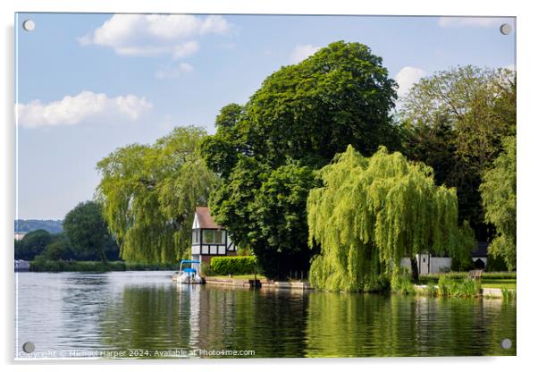 June 2023, Luxury Properties on the banks of the River Thames in Acrylic by Michael Harper