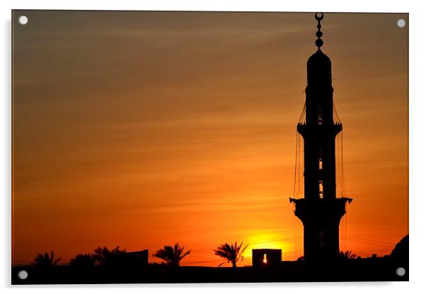 Sunset over Egyption Mosque Acrylic by mike wingrove