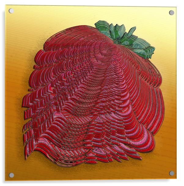 Large Strawberry Scallop Acrylic by Mark Sellers