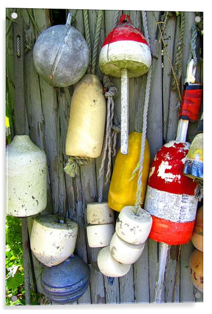 Lobster Trap Buoys (2) Acrylic by Mark Sellers