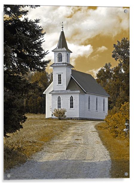 Riverside Presbyterian Church 1800s sepia Acrylic by Mark Sellers