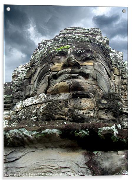 Great Stone Face - Bayon Acrylic by Mark Sellers