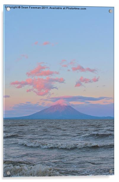 Nicaragua Volcano at Sunset Acrylic by Sean Foreman