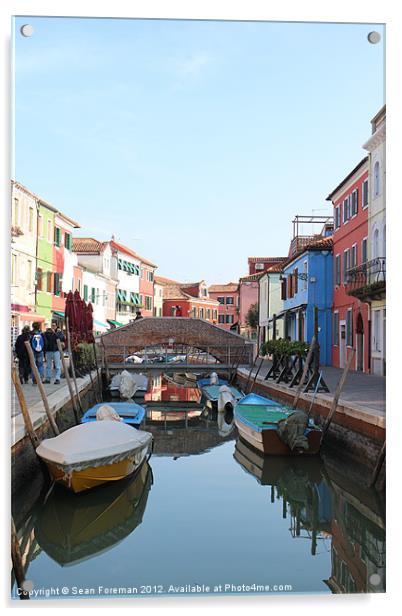 Vibrant Burano Watercolor Acrylic by Sean Foreman