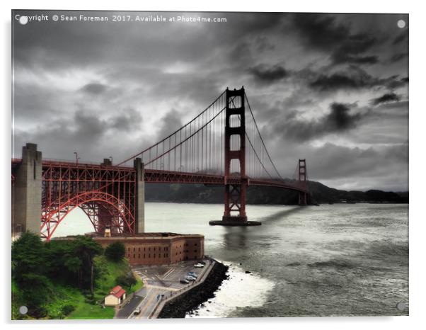 Sunrise Over Golden Gate Bridge Acrylic by Sean Foreman