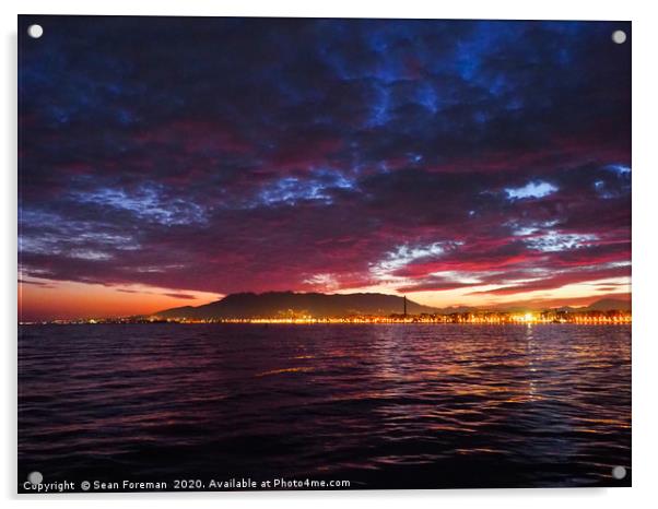 Malaga Sunset Acrylic by Sean Foreman