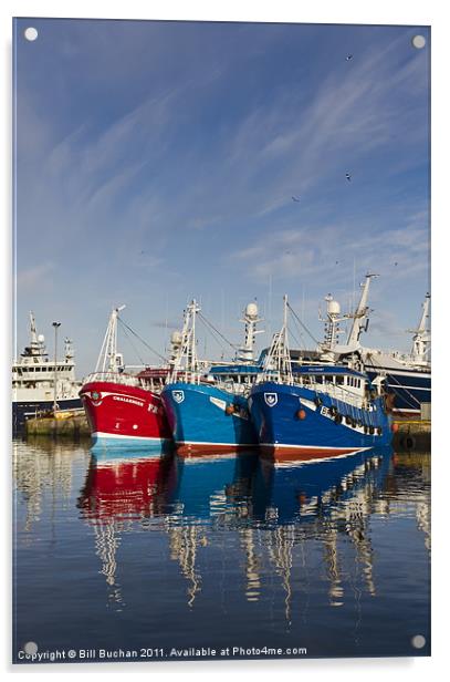 Fraserburgh Boat Colours Acrylic by Bill Buchan