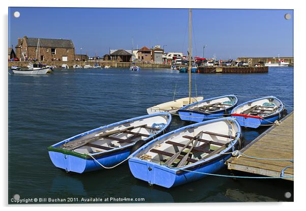 Stonehaven Blue Boats Acrylic by Bill Buchan