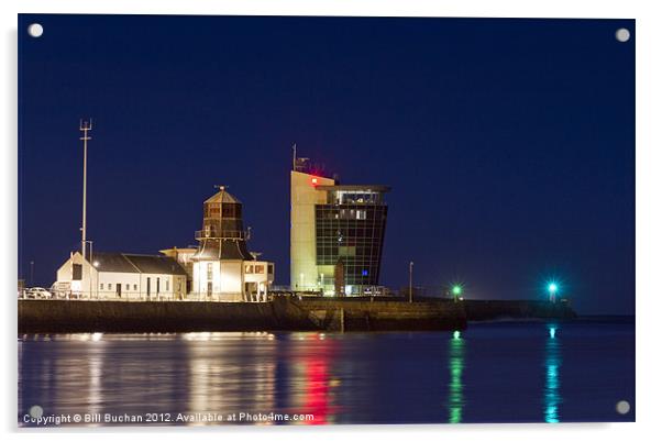 Aberdeen Harbour Tower Lights Acrylic by Bill Buchan