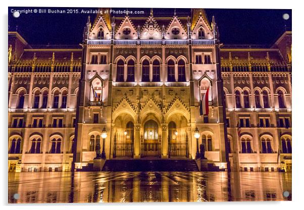 Hungarian Parliament Reflections Acrylic by Bill Buchan